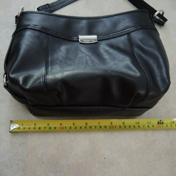 Rosetti Shoulder Bag Black Purse with Silver Tone Hardware Multiple Pockets - Picture 12 of 16